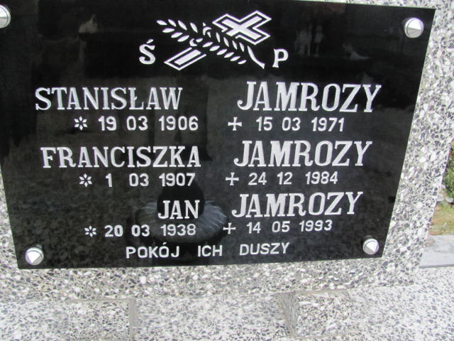 Franciszka Jamrozy 1907 Jedlicze i Potok - Grobonet - Wyszukiwarka osób pochowanych