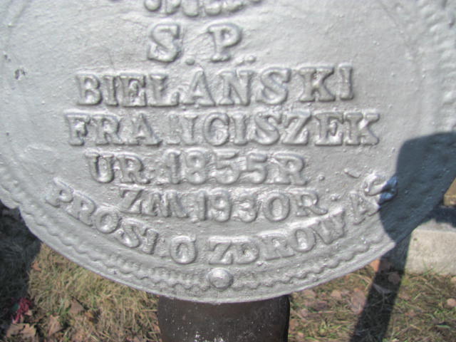 Franciszek Bielański 1855 Jedlicze i Potok - Grobonet - Wyszukiwarka osób pochowanych