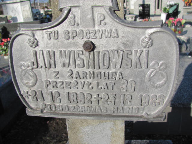 Jan Wiśniowski 1892 Jedlicze i Potok - Grobonet - Wyszukiwarka osób pochowanych