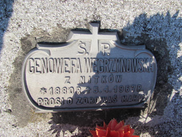 Genowefa Węgrzynowska 1880 Jedlicze i Potok - Grobonet - Wyszukiwarka osób pochowanych