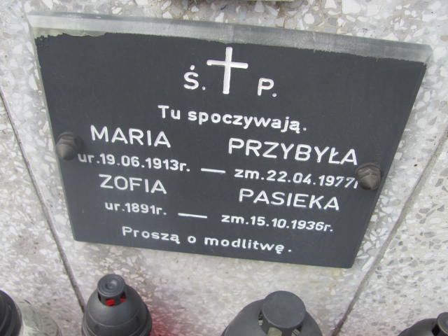 Zofia Pasieka 1891 Jedlicze i Potok - Grobonet - Wyszukiwarka osób pochowanych