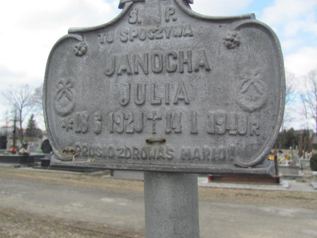 Julia Janocha 1920 Jedlicze i Potok - Grobonet - Wyszukiwarka osób pochowanych