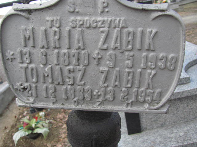 Maria Ząbik 1870 Jedlicze i Potok - Grobonet - Wyszukiwarka osób pochowanych