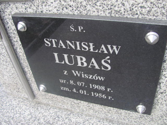 Stanisław Lubaś 1908 Jedlicze i Potok - Grobonet - Wyszukiwarka osób pochowanych