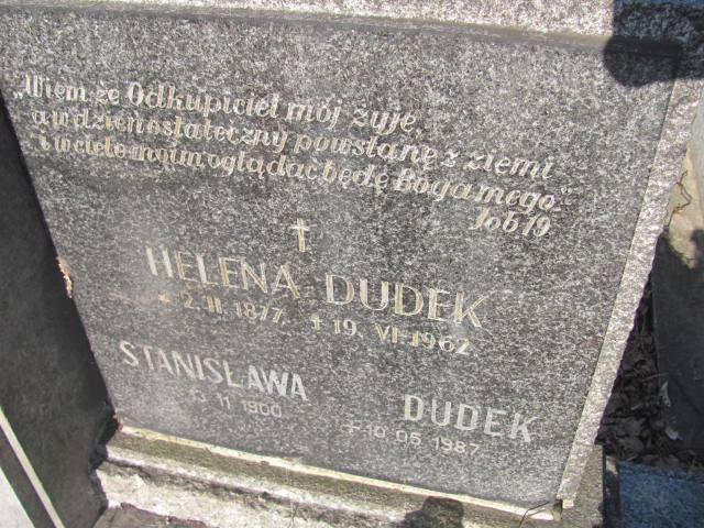 Helena Dudek 1877 Jedlicze i Potok - Grobonet - Wyszukiwarka osób pochowanych