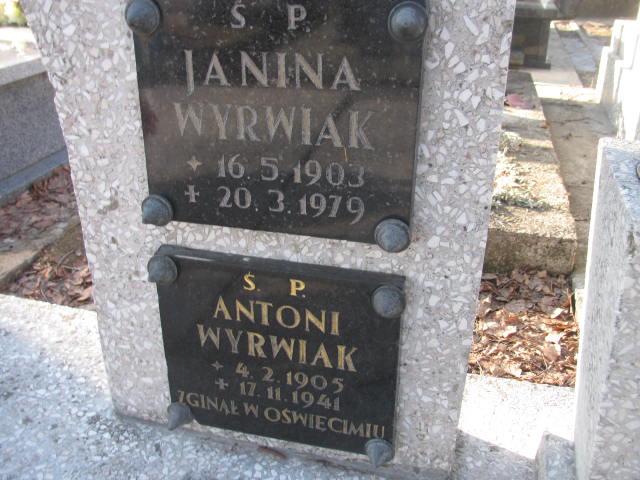 Antoni Wyrwiak 1905 Jedlicze i Potok - Grobonet - Wyszukiwarka osób pochowanych