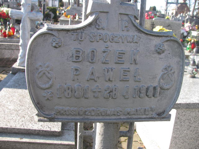 Paweł Bożek 1881 Jedlicze i Potok - Grobonet - Wyszukiwarka osób pochowanych