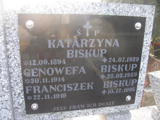 Katarzyna Biskup 1894 Jedlicze i Potok - Grobonet - Wyszukiwarka osób pochowanych
