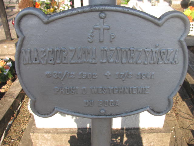 Małgorzata Dziurzyńska 1902 Jedlicze i Potok - Grobonet - Wyszukiwarka osób pochowanych