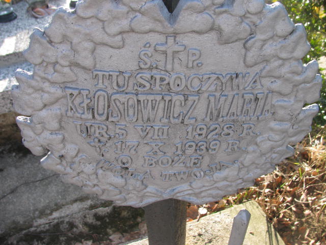 Maria Kłosowicz 1928 Jedlicze i Potok - Grobonet - Wyszukiwarka osób pochowanych