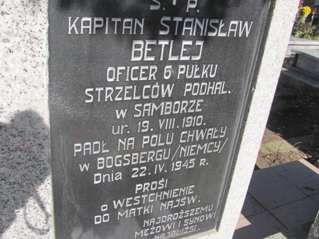 Stanisław Betlej 1910 Jedlicze i Potok - Grobonet - Wyszukiwarka osób pochowanych