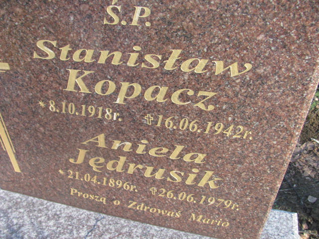 Stanisław Kopacz 1918 Jedlicze i Potok - Grobonet - Wyszukiwarka osób pochowanych