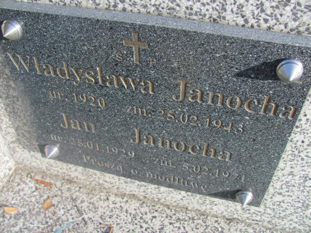 Władysława Janocha 1920 Jedlicze i Potok - Grobonet - Wyszukiwarka osób pochowanych