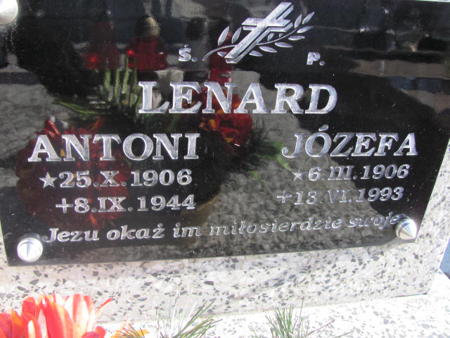 Antoni Lenard 1906 Jedlicze i Potok - Grobonet - Wyszukiwarka osób pochowanych