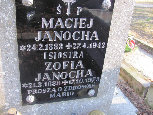 Maciej Janocha 1883 Jedlicze i Potok - Grobonet - Wyszukiwarka osób pochowanych