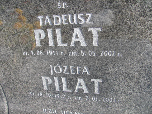 Józefa Pilat 1912 Jedlicze i Potok - Grobonet - Wyszukiwarka osób pochowanych