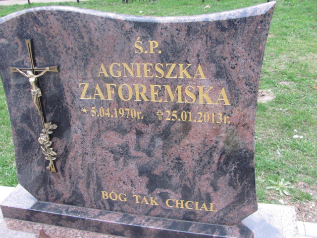 Agnieszka Zaforemska 1970 Jedlicze i Potok - Grobonet - Wyszukiwarka osób pochowanych