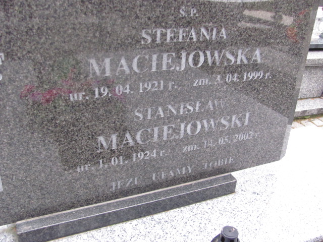 Stefania Maciejowska 1921 Jedlicze i Potok - Grobonet - Wyszukiwarka osób pochowanych